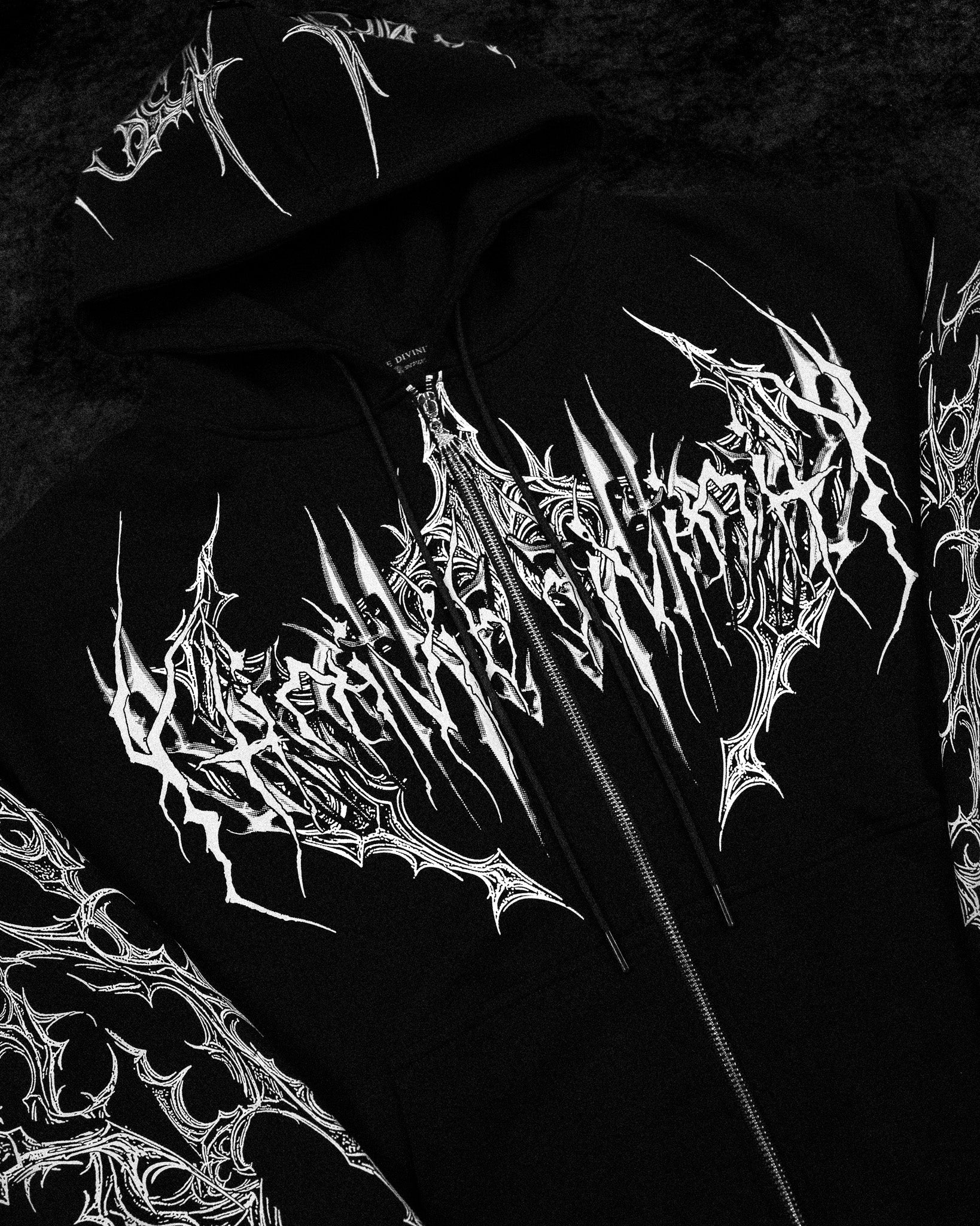 Deathwing Oversized Zip-up Hoodie [VOID BLACK]