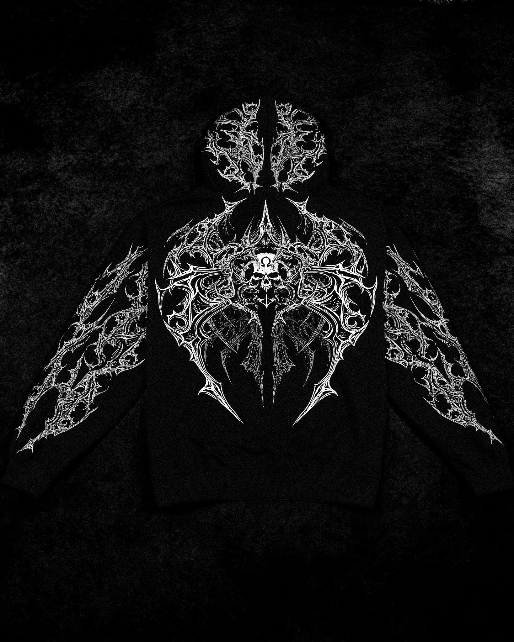 Deathwing Oversized Zip-up Hoodie [VOID BLACK]