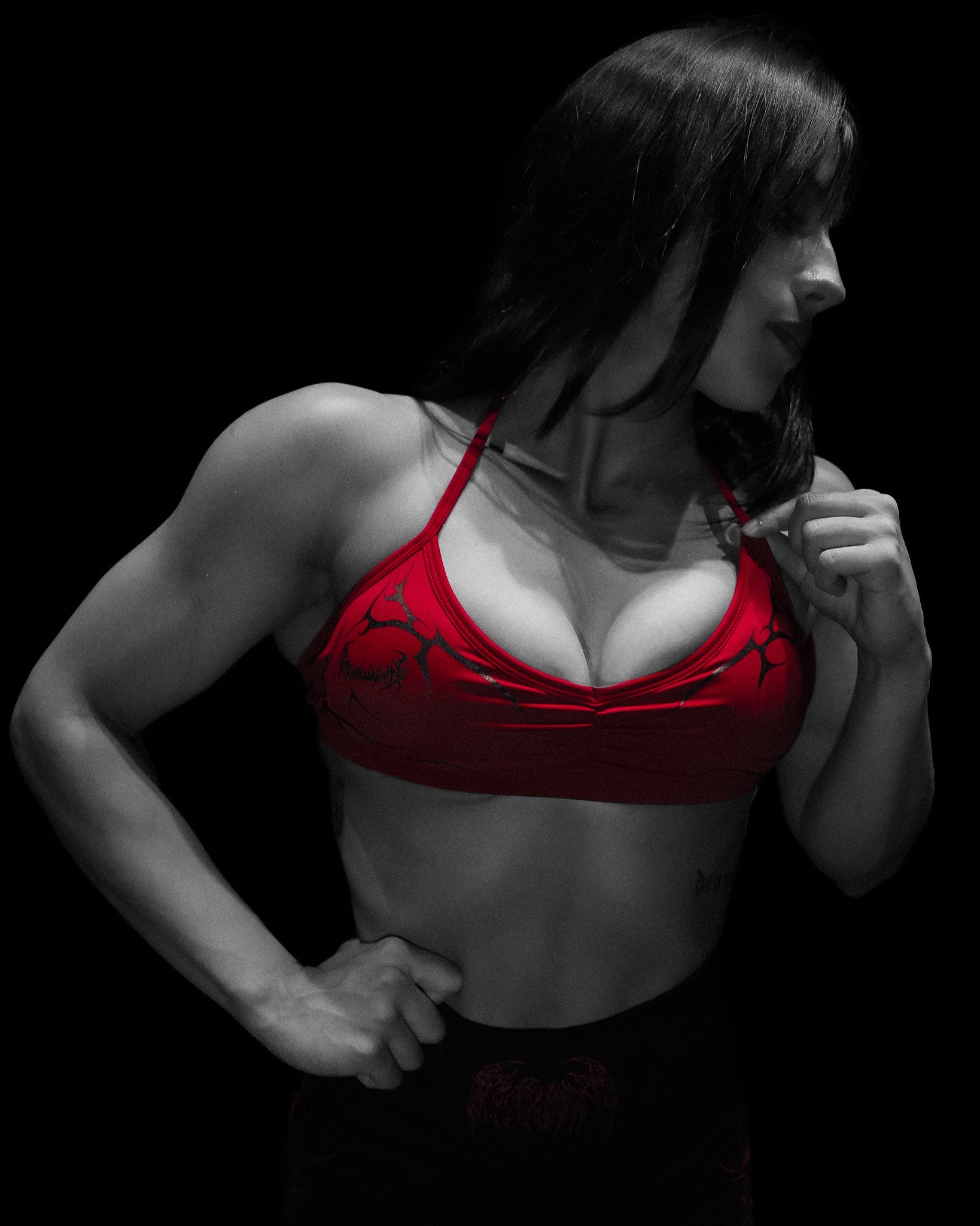 Women's Void Tech™ Cursemark Halter Sports Bra [CRIMSON]