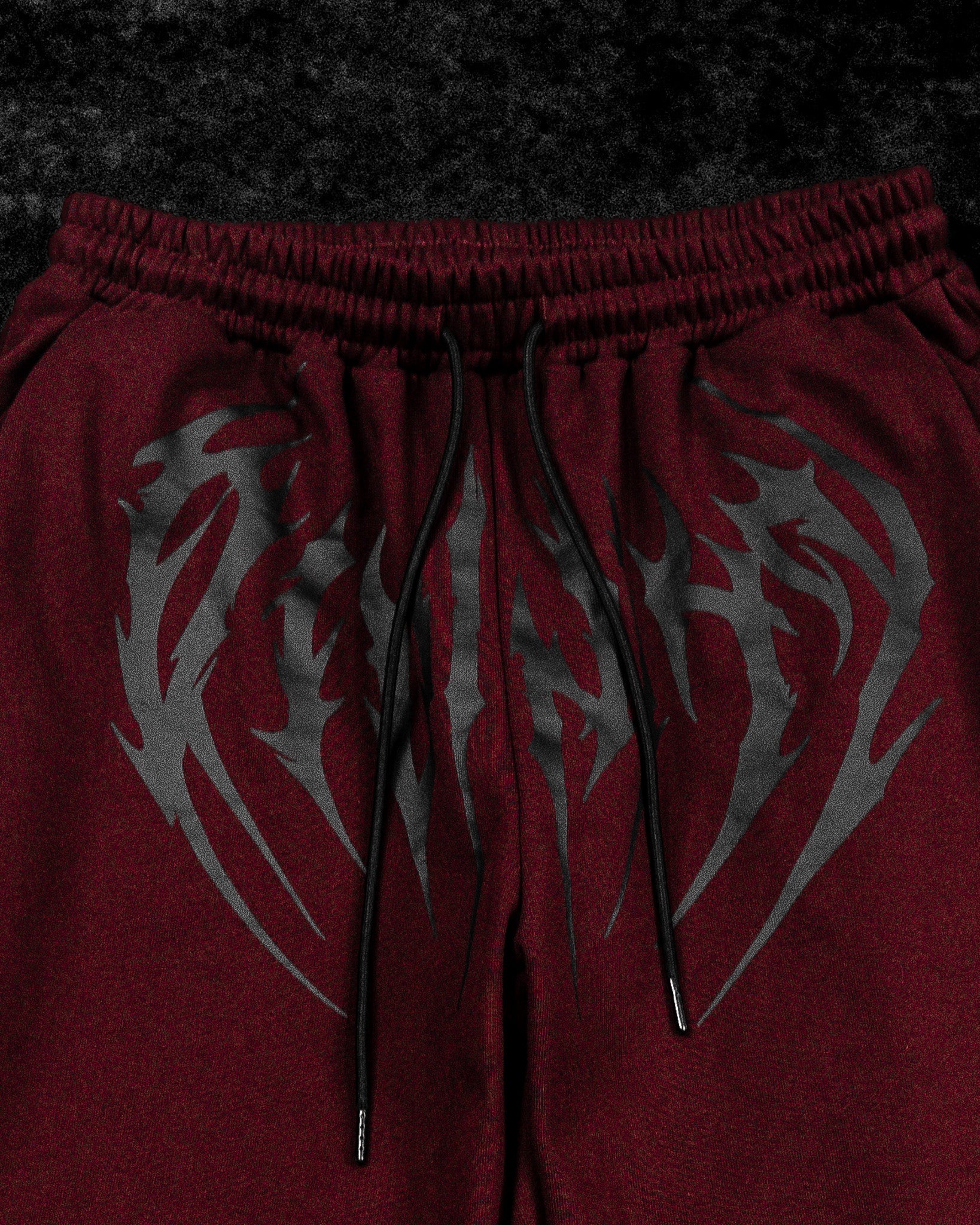 Nightstalker Banana Shape Uncuffed luxury sweatpants [CRIMSON RED]