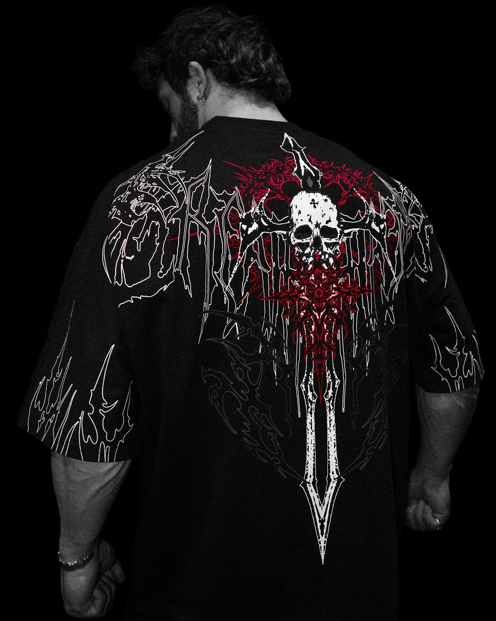 Bone Splitter Oversized T-shirt [HEAVENLY RED]