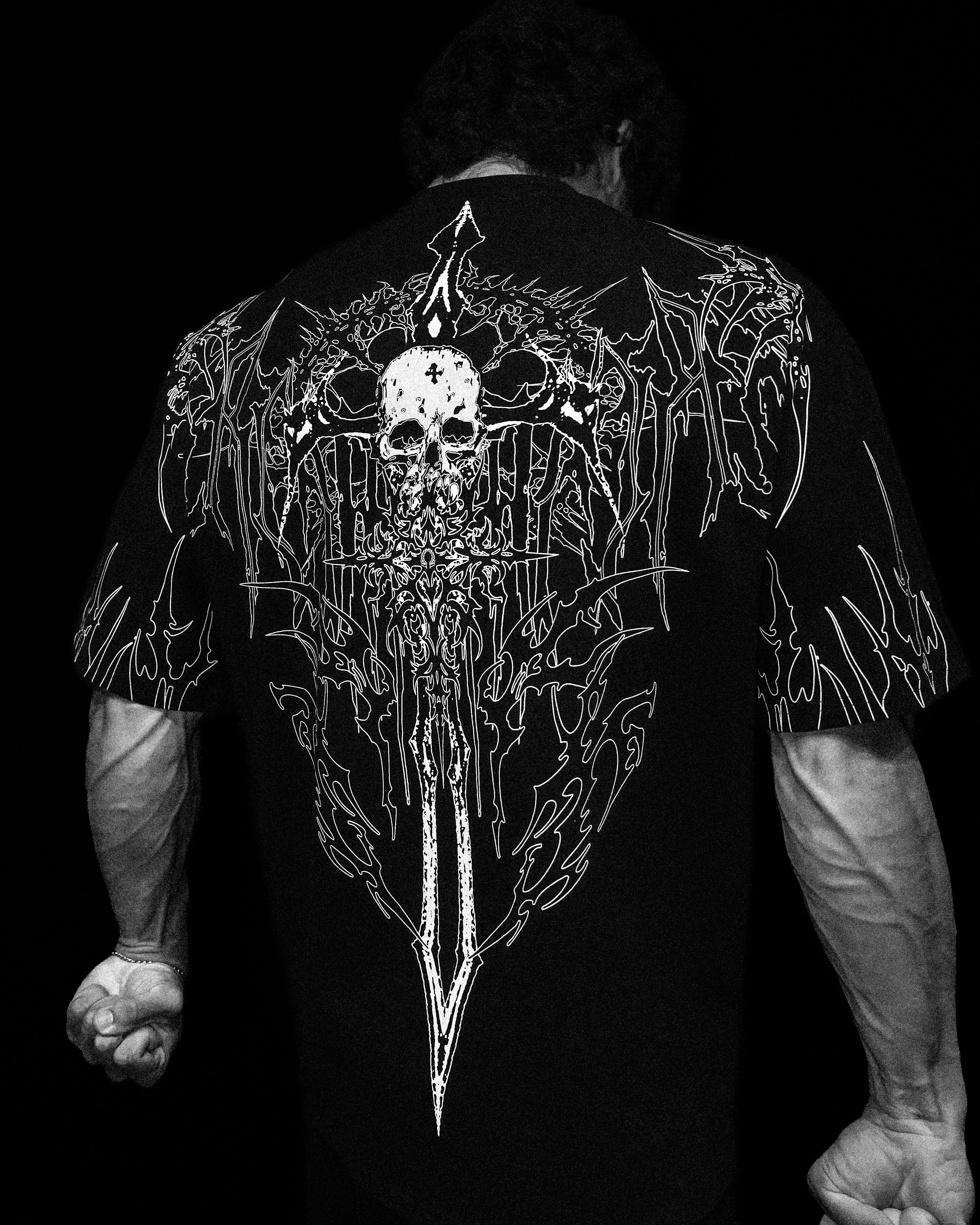 Bone Splitter Oversized T-shirt [VOID BLACK]