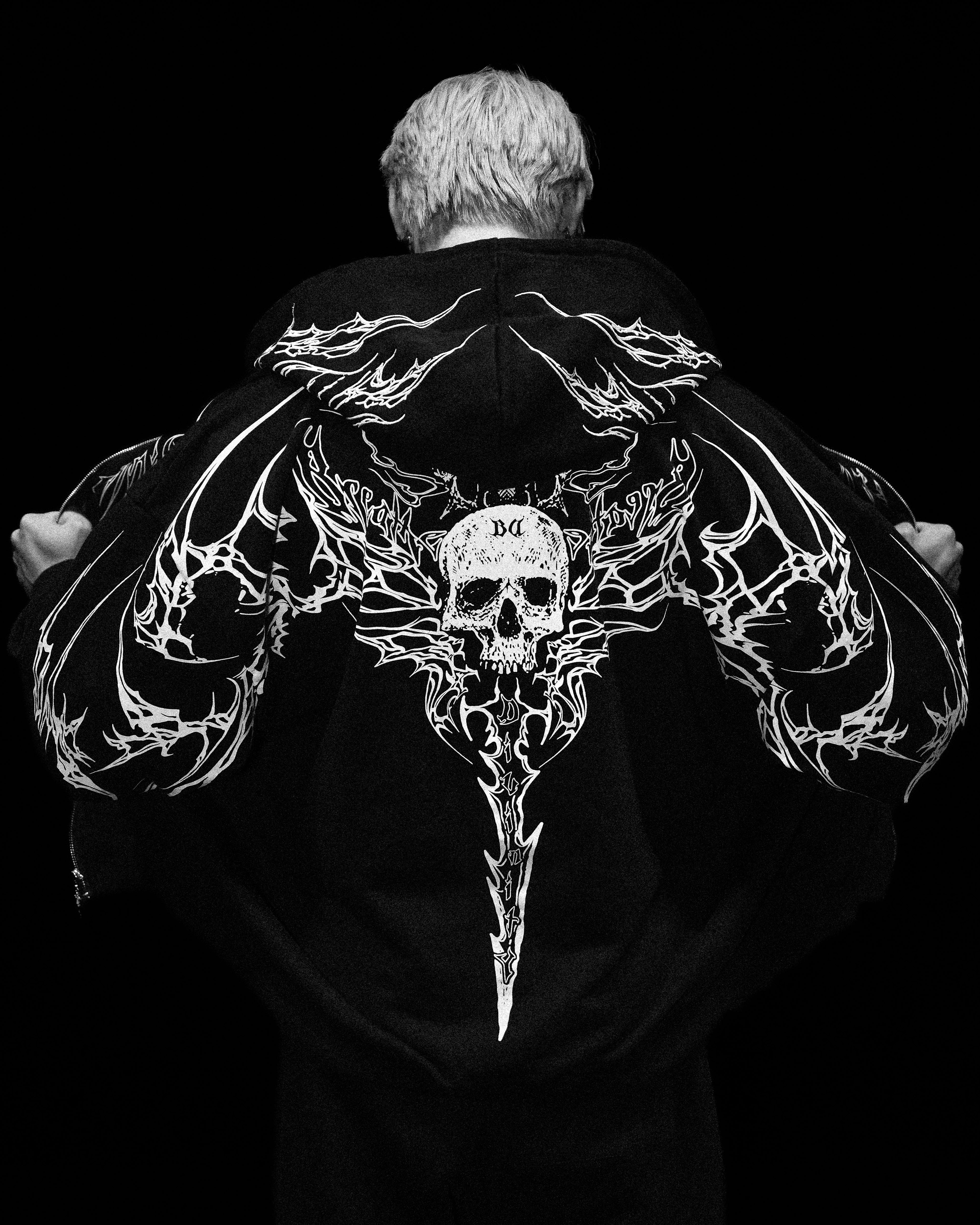 Kingslayer Oversized Zip-up hoodie [VOID BLACK]