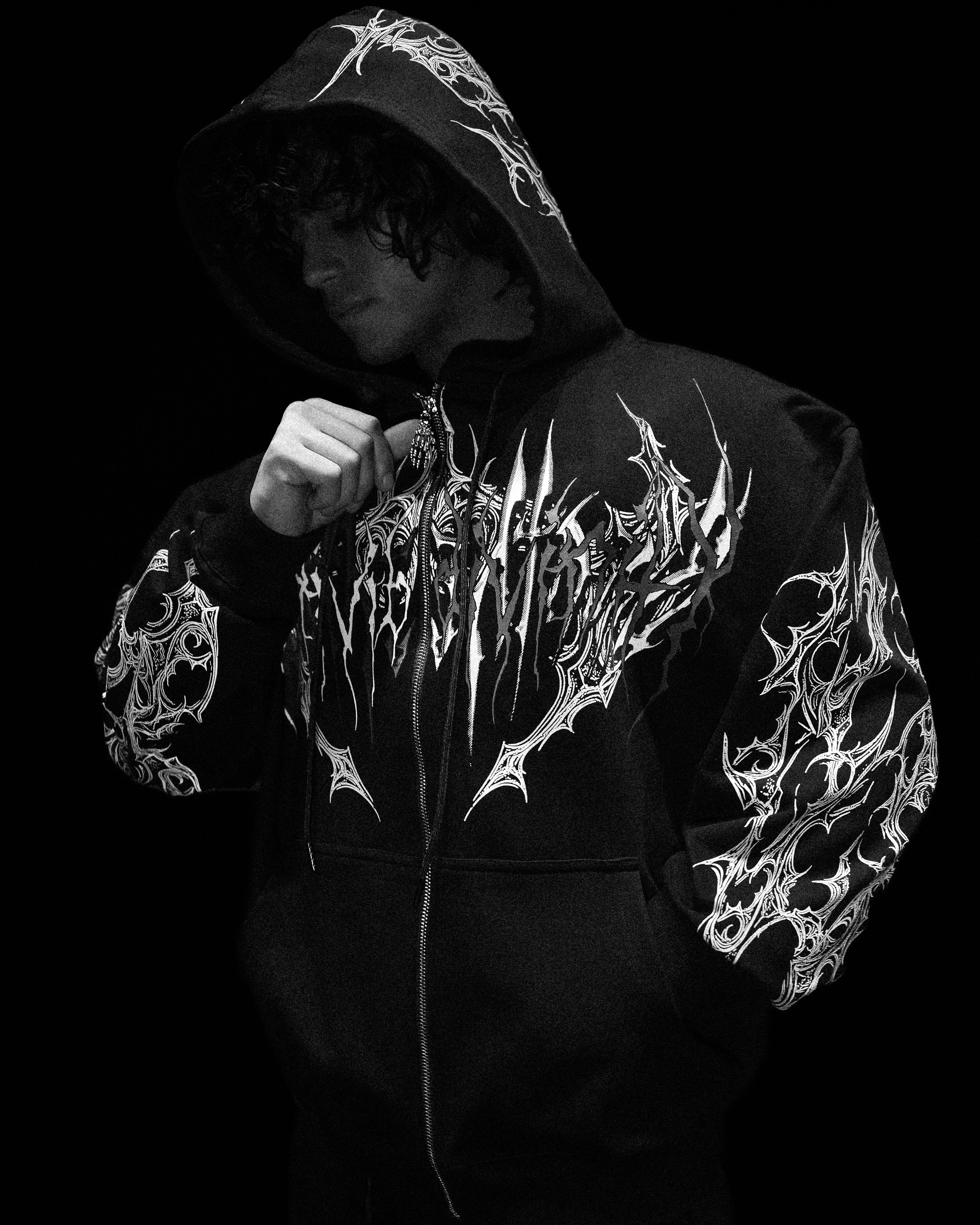Deathwing Oversized Zip-up Hoodie [MIDNIGHT]