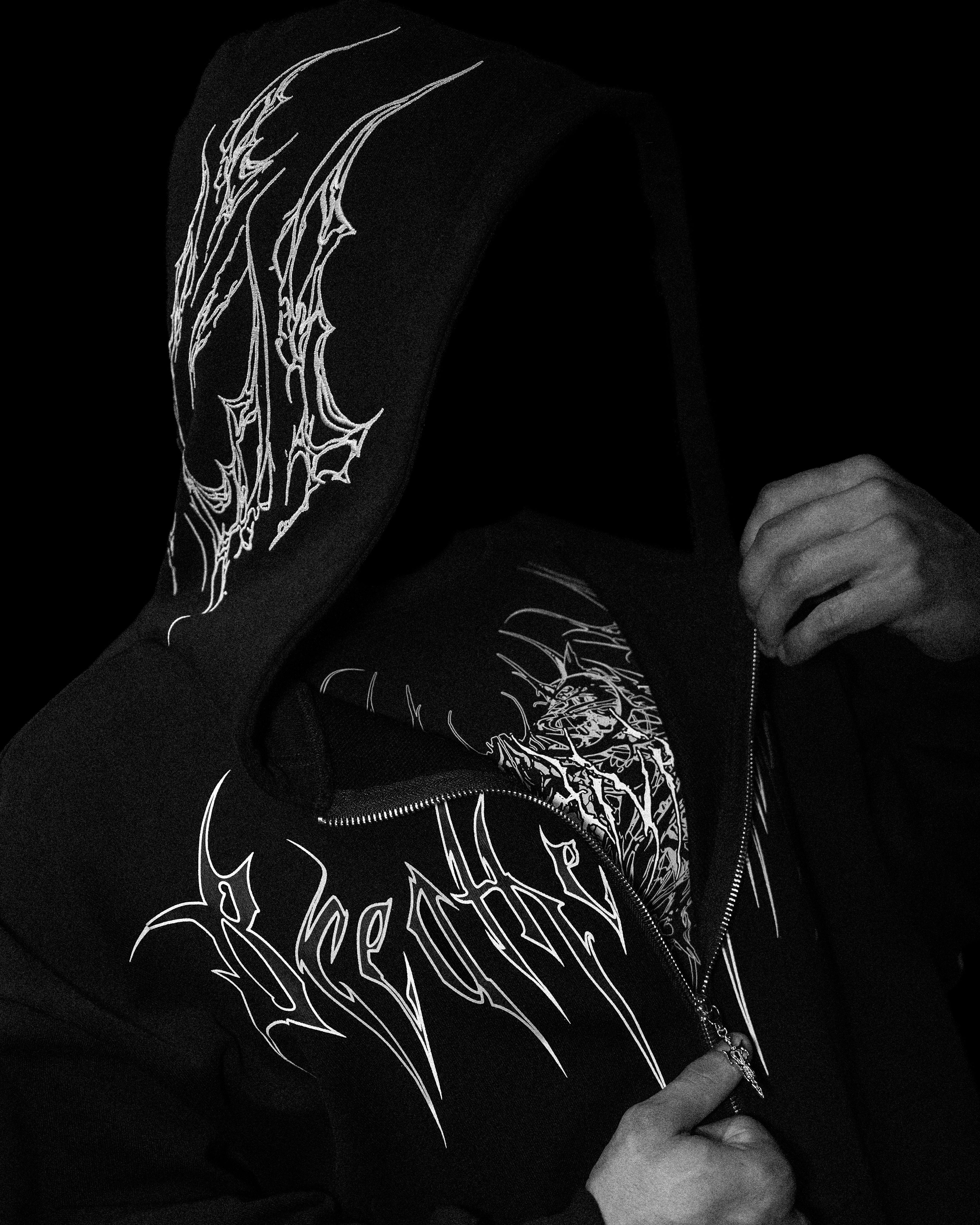 Kingslayer Oversized Zip-up hoodie [VOID BLACK]