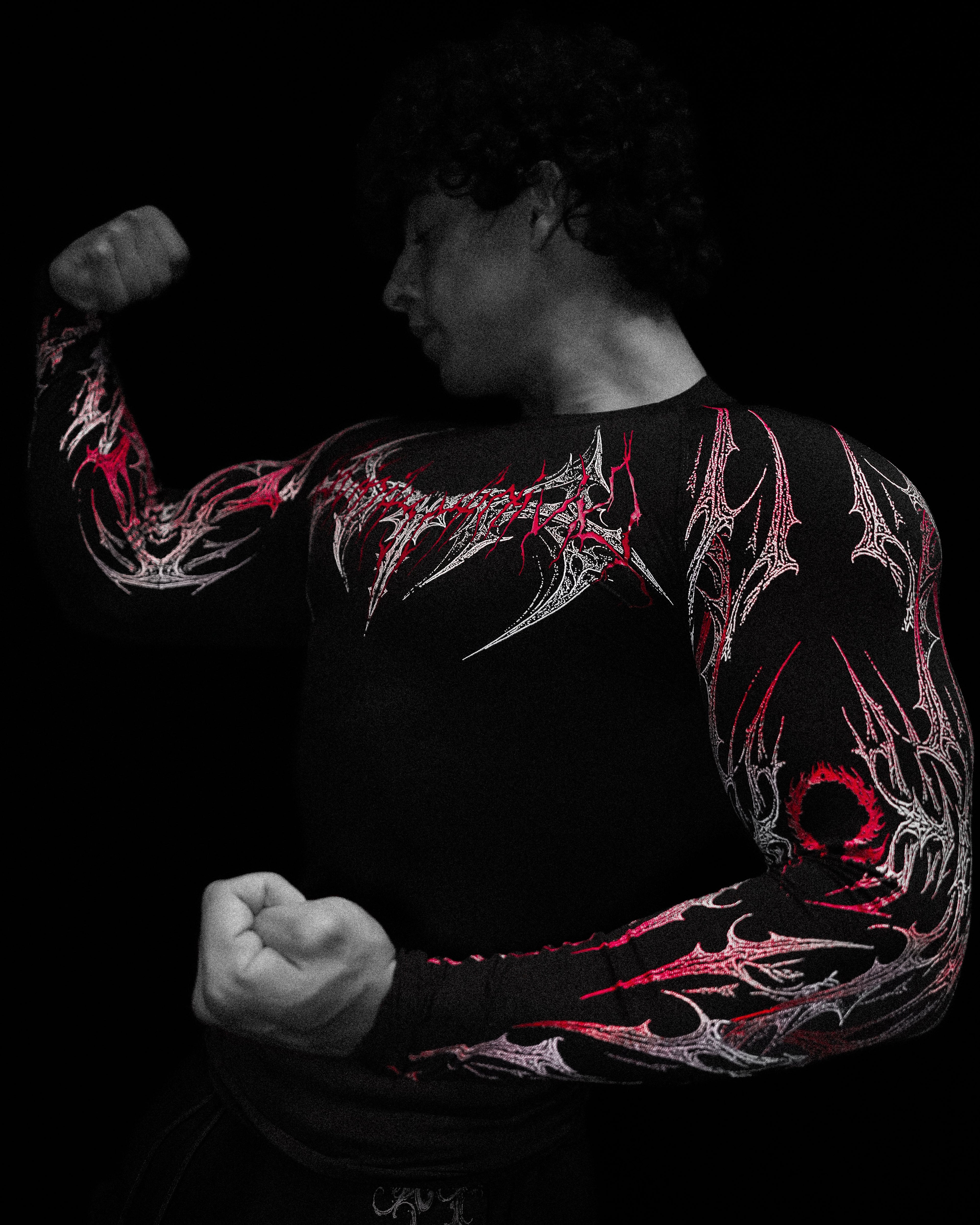 Void Tech™ Nightfall Longsleeve Compression [HEAVENLY RED]