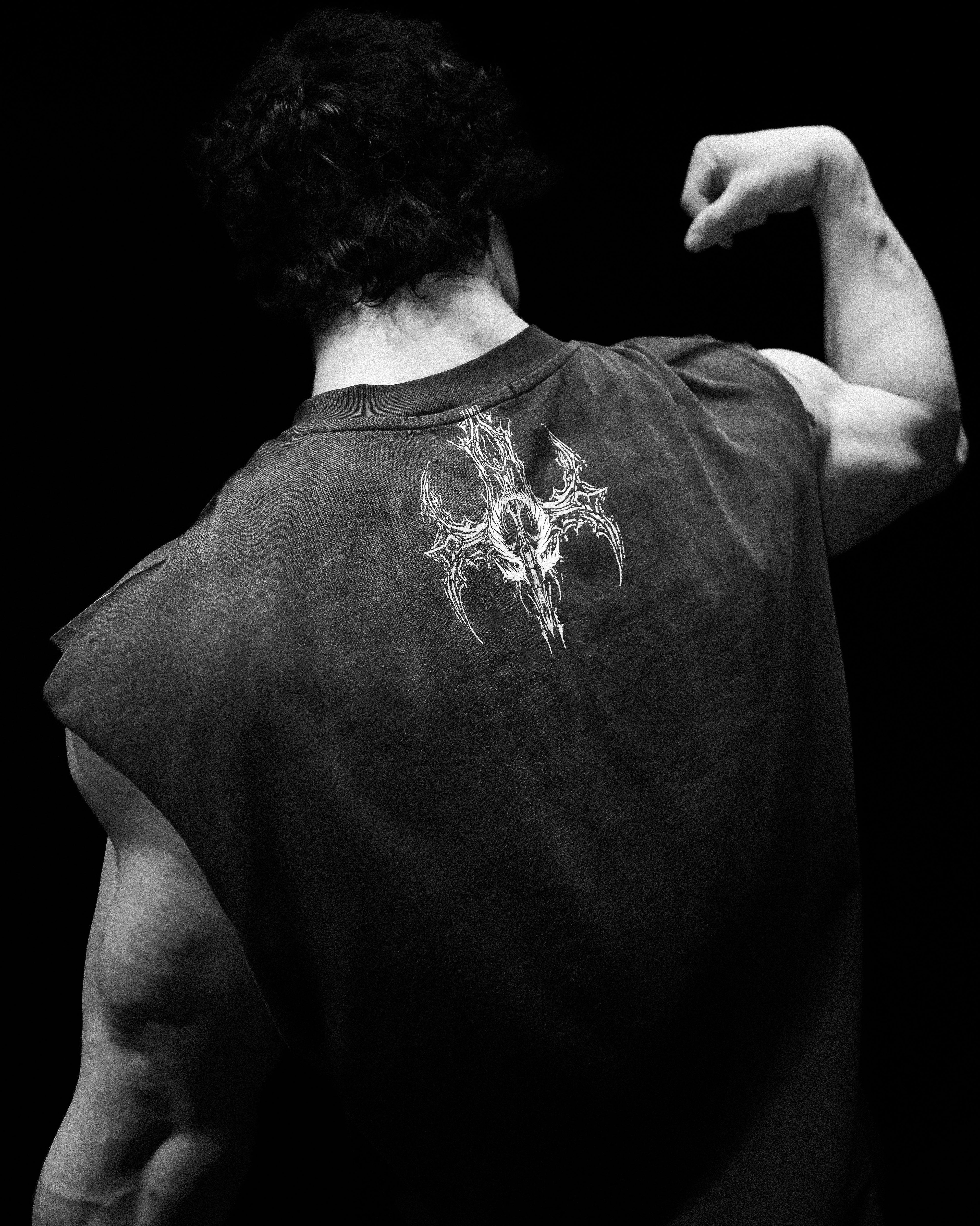 Death Eater Oversized Cutoff tee [SMOKE]