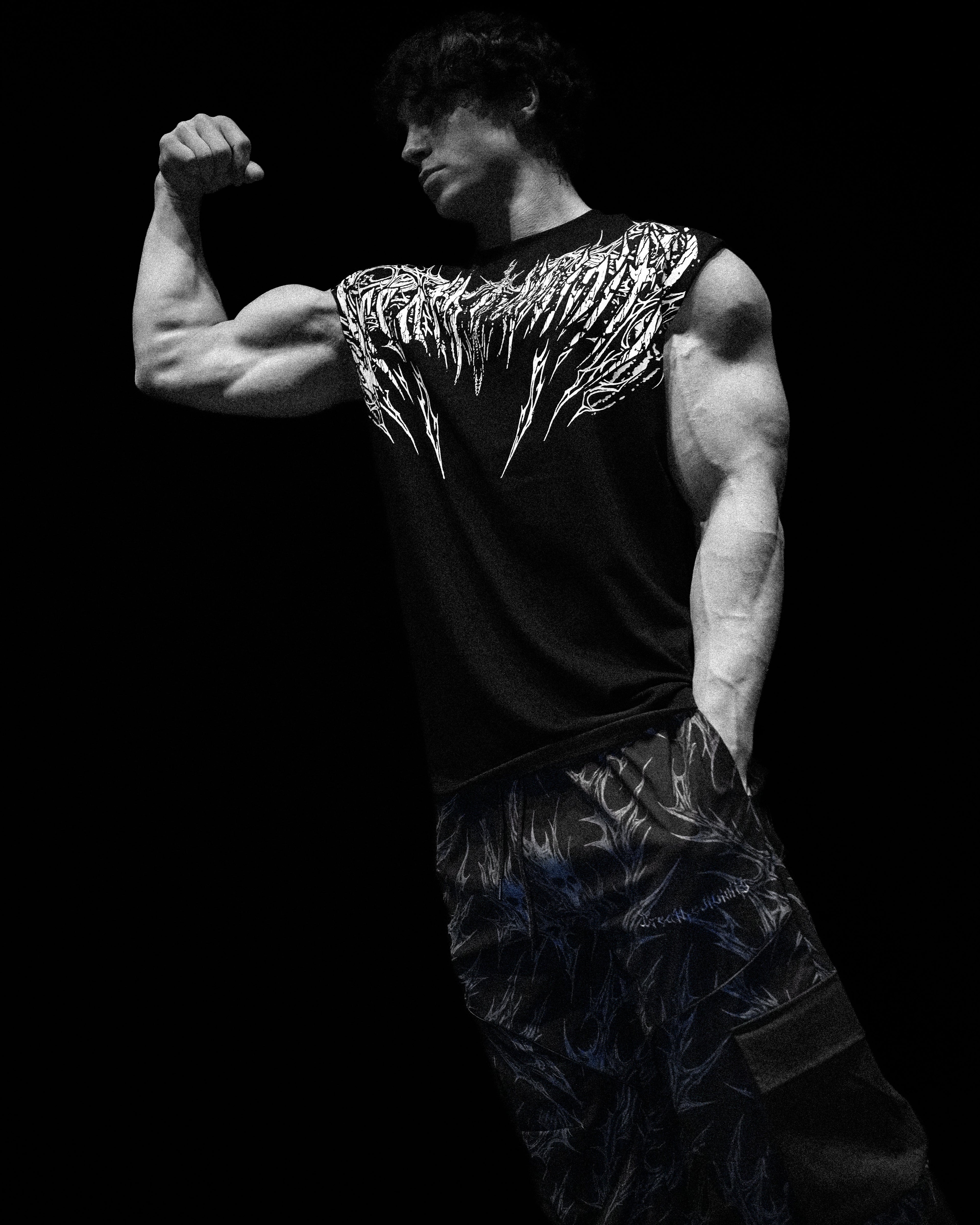 Death Eater Oversized Cutoff tee [VOID BLACK]