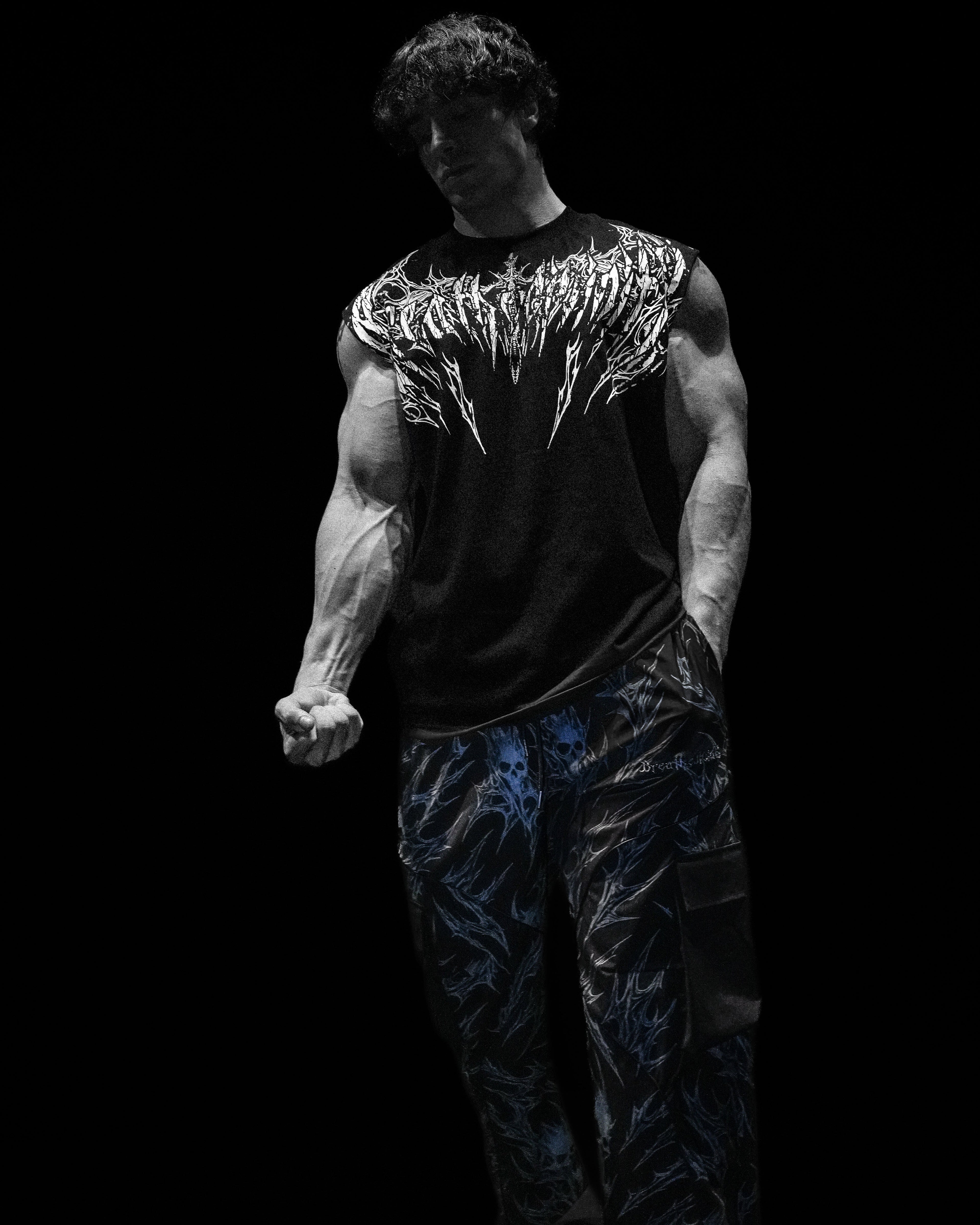 Death Eater Oversized Cutoff tee [VOID BLACK]