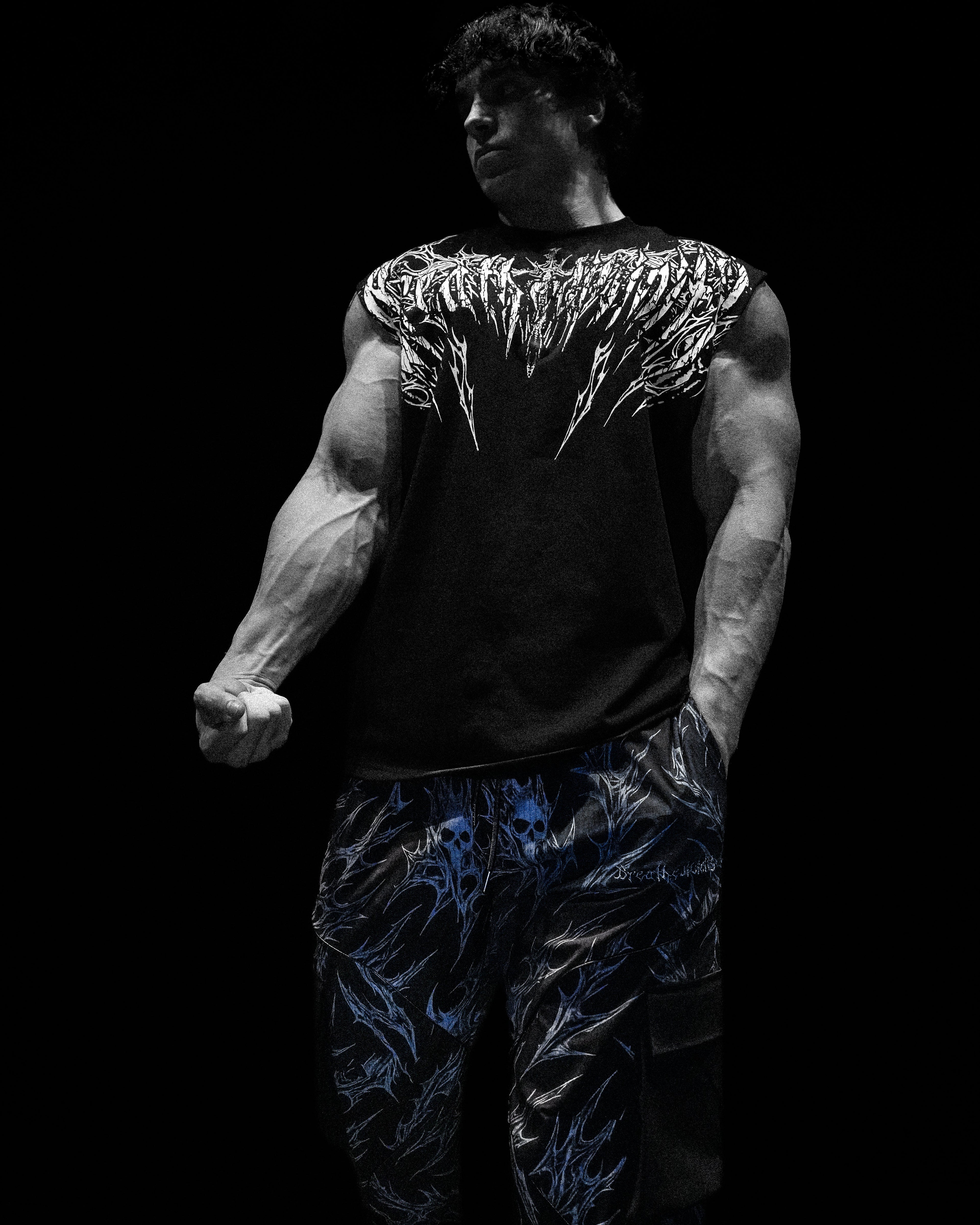 Death Eater Oversized Cutoff tee [VOID BLACK]