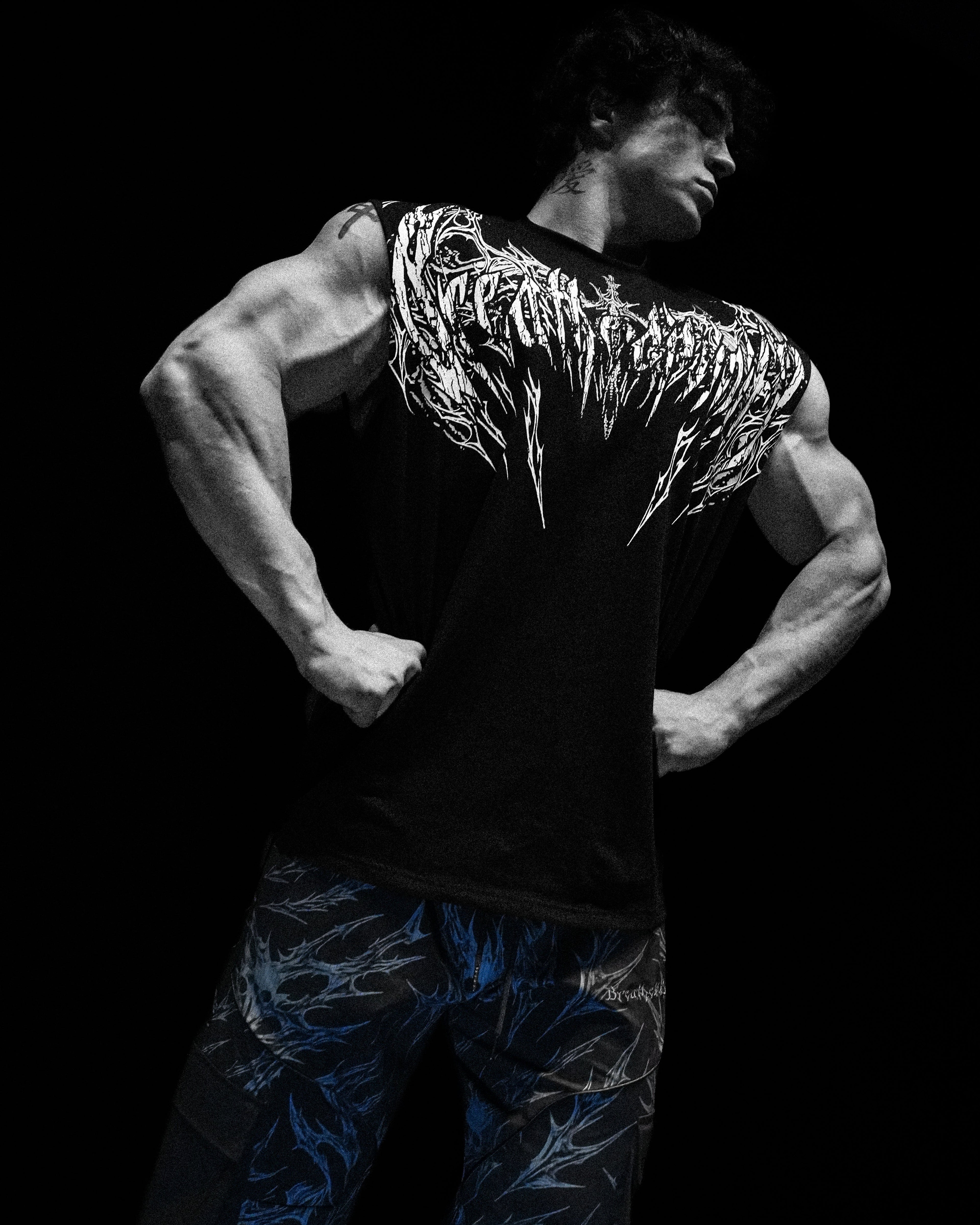 Death Eater Oversized Cutoff tee [VOID BLACK]