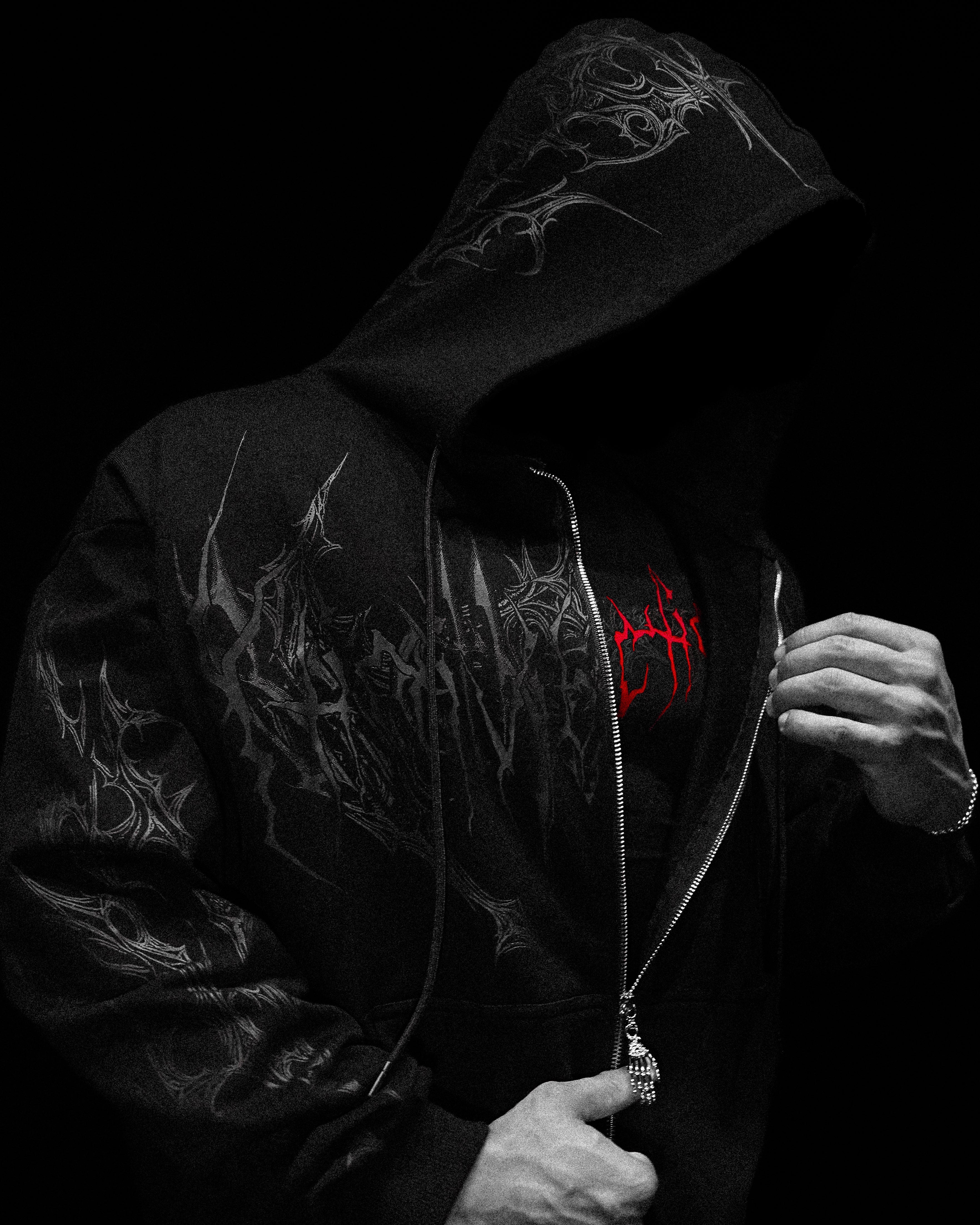 Deathwing Oversized Zip-up Hoodie [DARKNESS]
