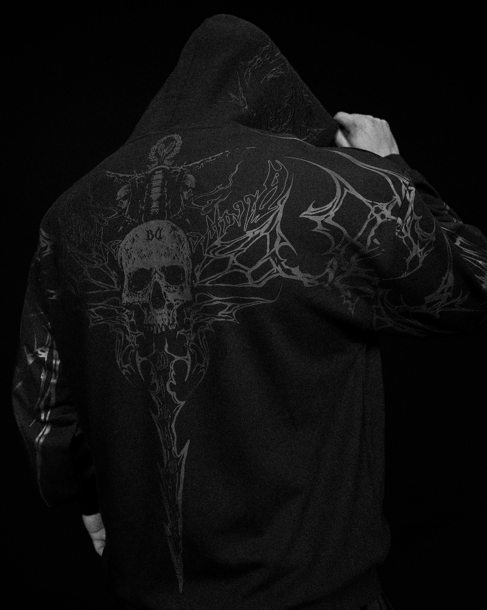 Kingslayer Oversized Zip-up hoodie [DARKNESS]