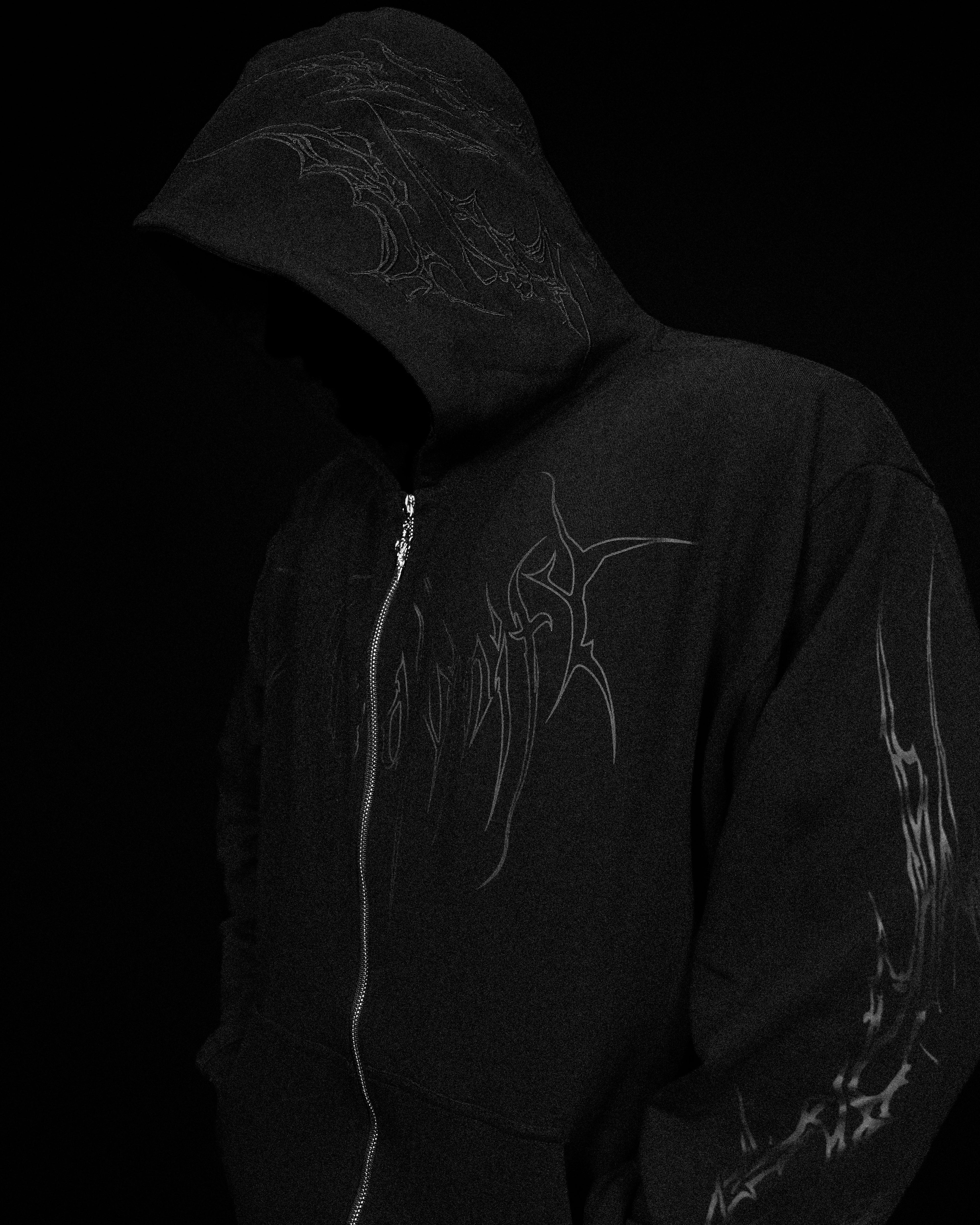 Kingslayer Oversized Zip-up hoodie [DARKNESS]