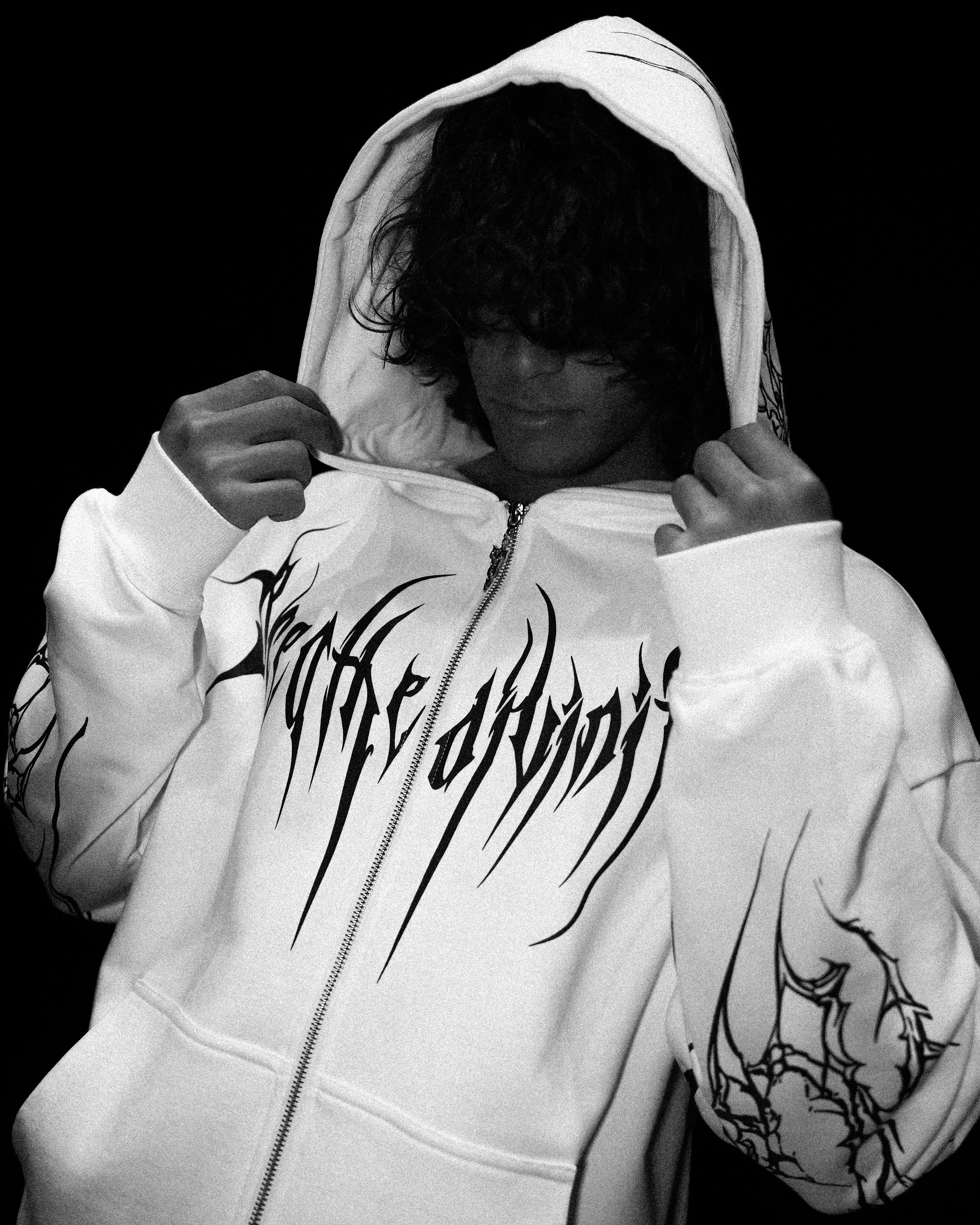 Kingslayer Oversized Zip-up hoodie [DIVINE WHITE]