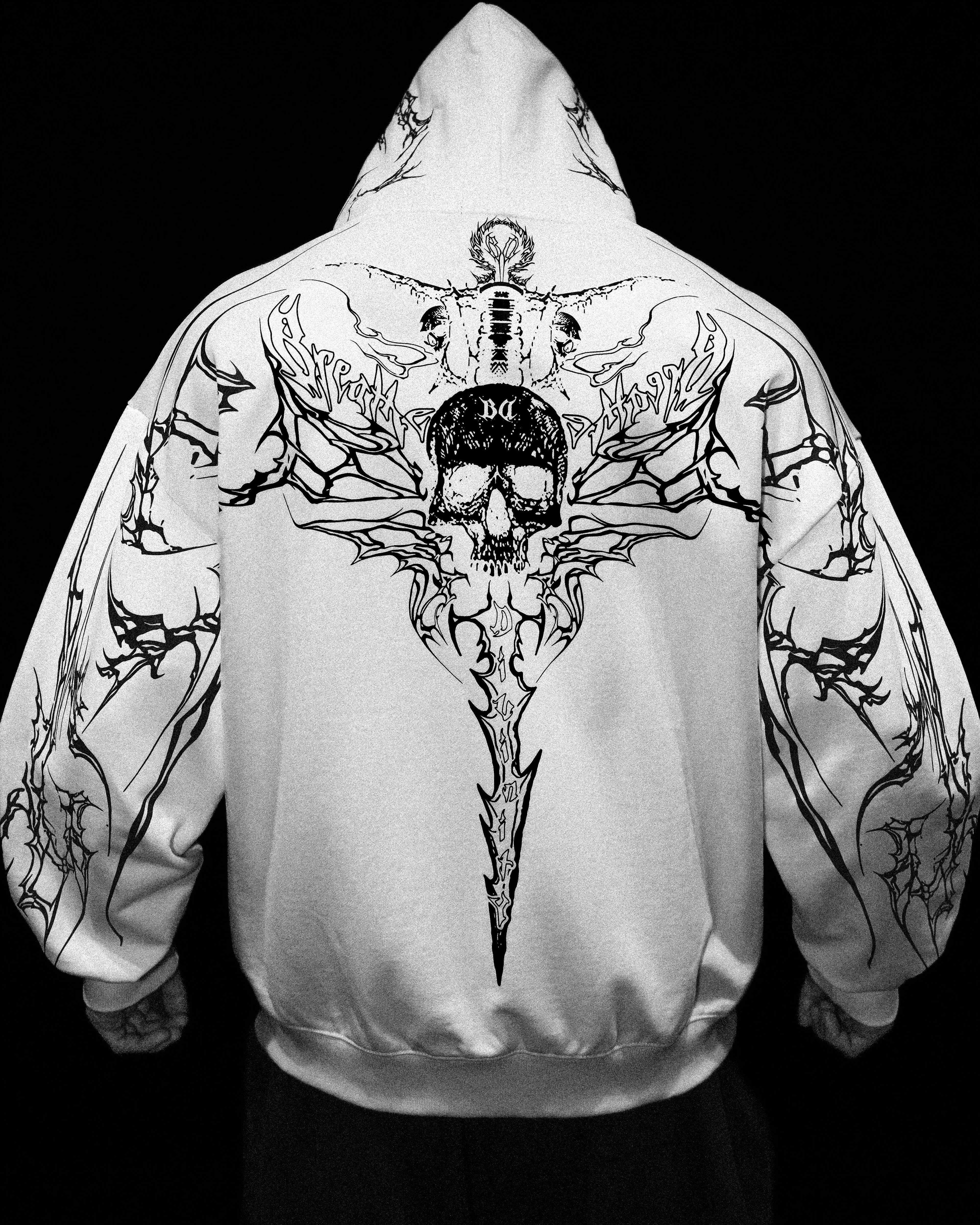 Kingslayer Oversized Zip-up hoodie [DIVINE WHITE]